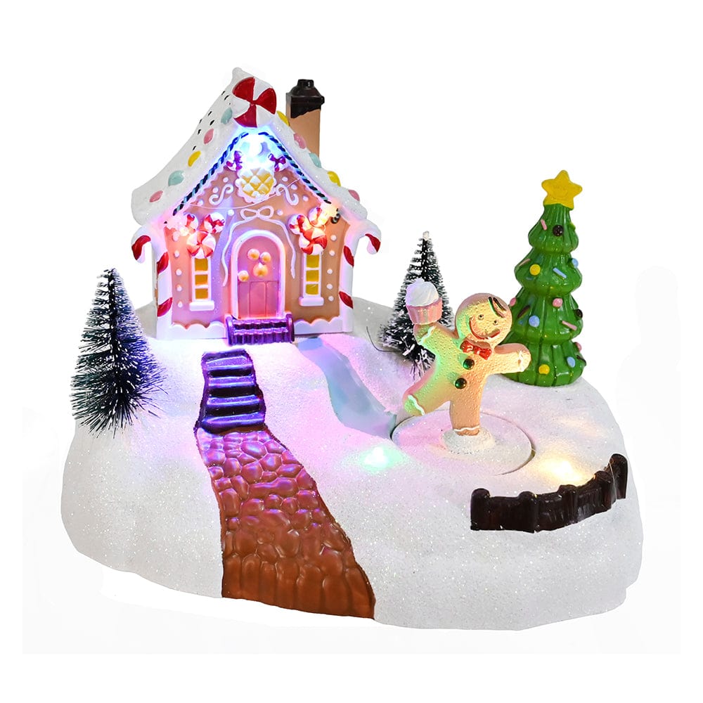 LED Musical Gingerbread House Scene USB