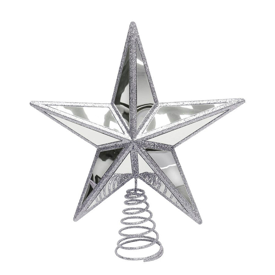 Mirror Glitter Star Topper Silver (31cm)