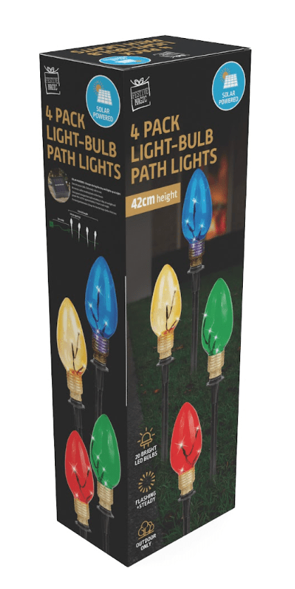 Solar Lightbulb Path Lights (4pc)