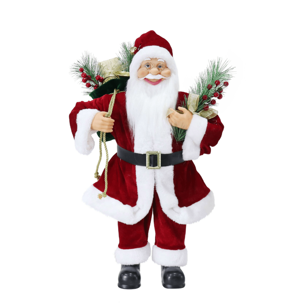 Red Velvet Santa Figurine Asst (60cm)