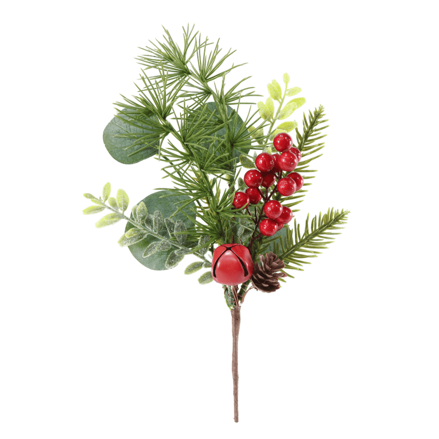 Foliage Berry Pick with Bell Asst (32cm)