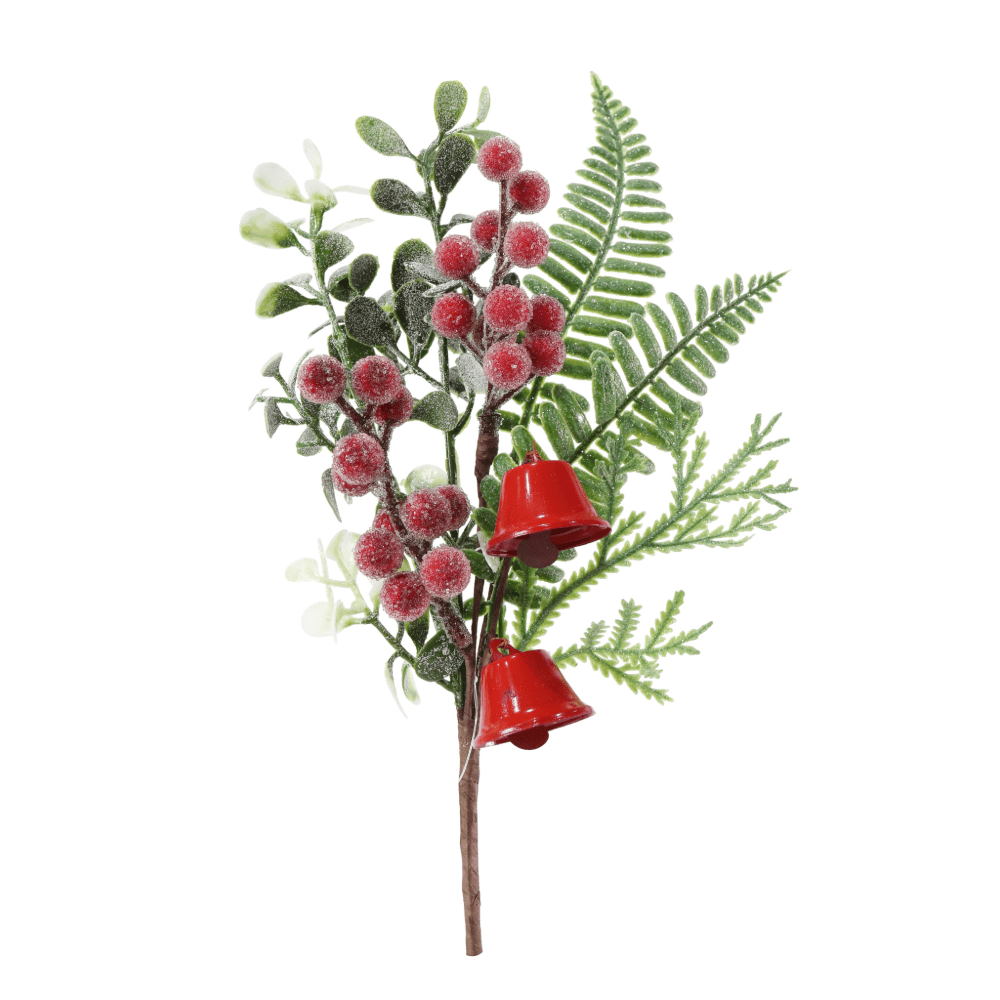 Foliage Berry Pick with Bell Asst (32cm)