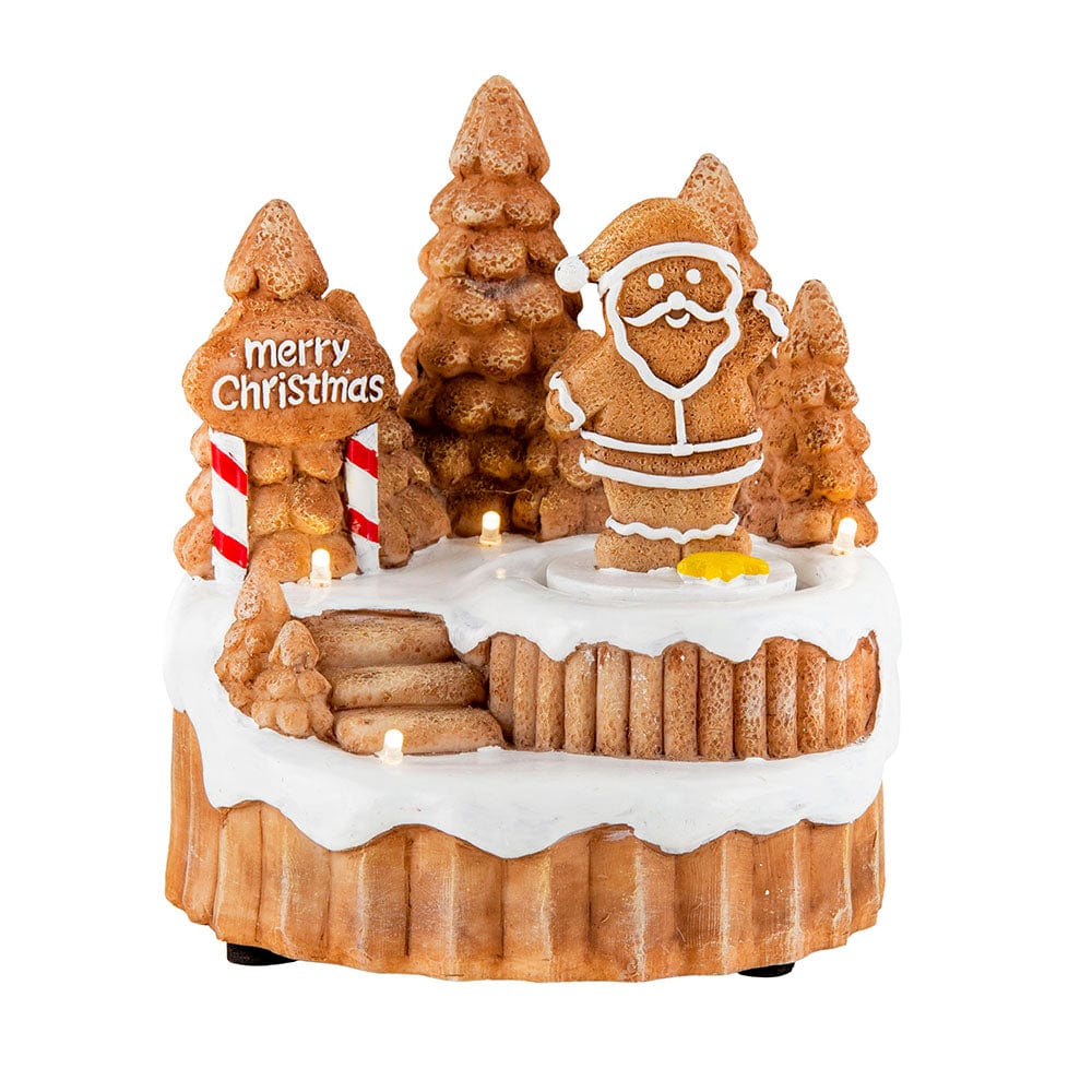 LED Musical Gingerbread Tree Scene Asst