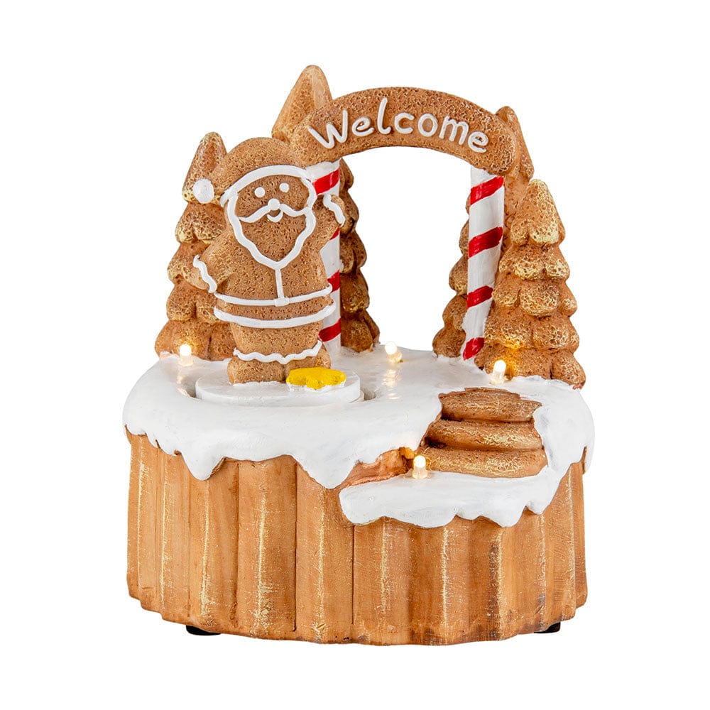 LED Musical Gingerbread Tree Scene Asst