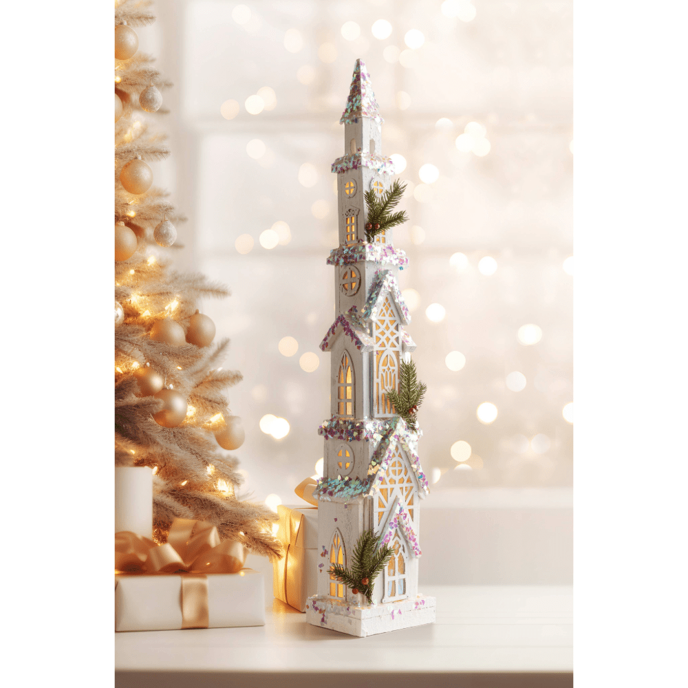 LED White Iridescent Cathedral (84cm)