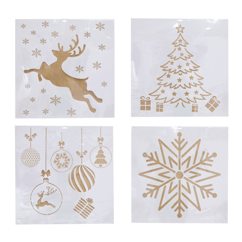 Christmas Snow Spray Stencil Asst (60cm)