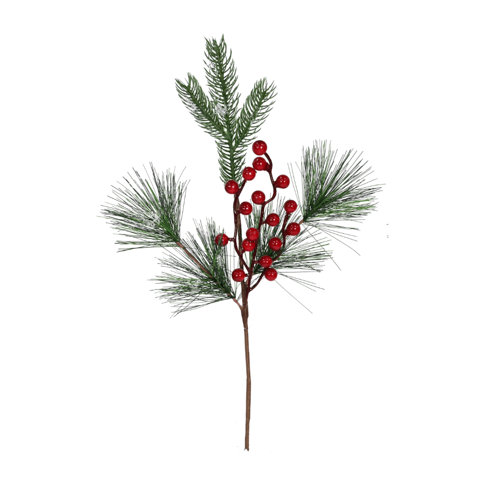 Snowy Pine Berries Pick Asst (49cm)