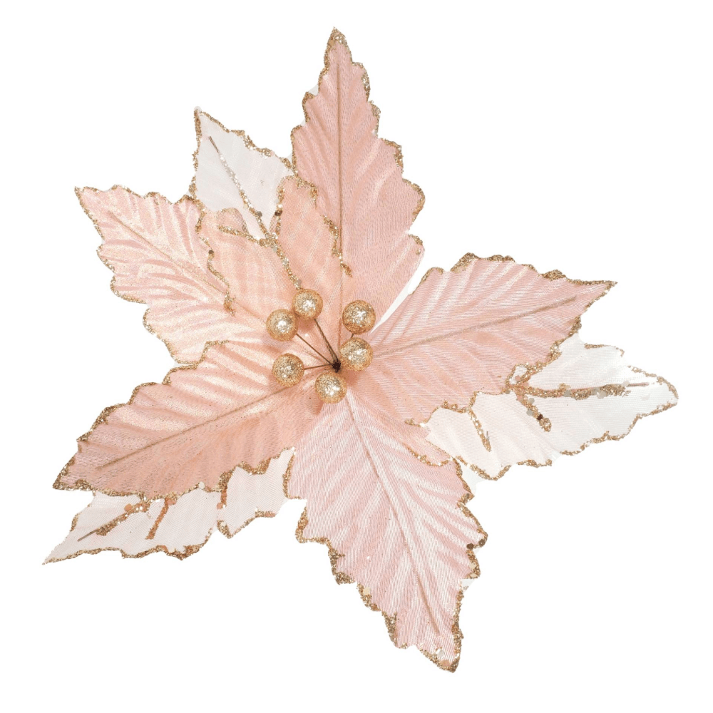 Blush Poinsettia Clip Asst