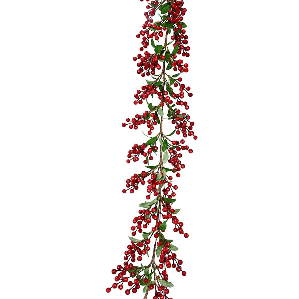 Deluxe Berry Leaf Garland Asst (130cm)