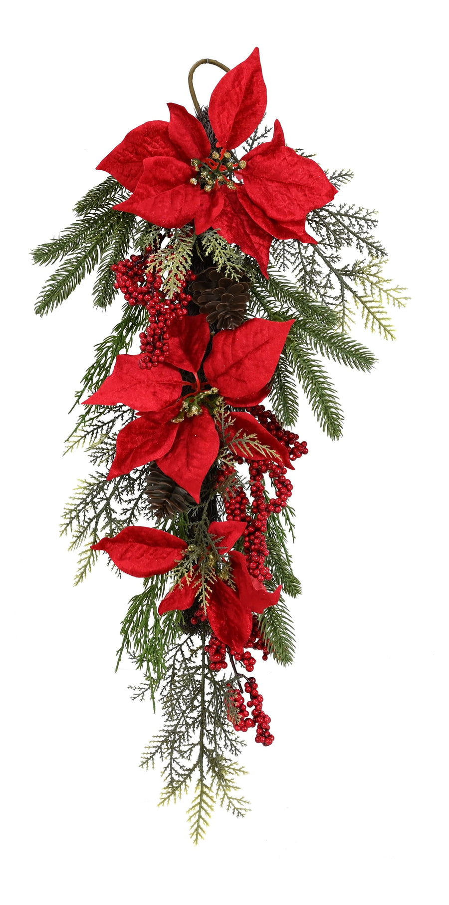 Red Poinsettia Hanging Deco