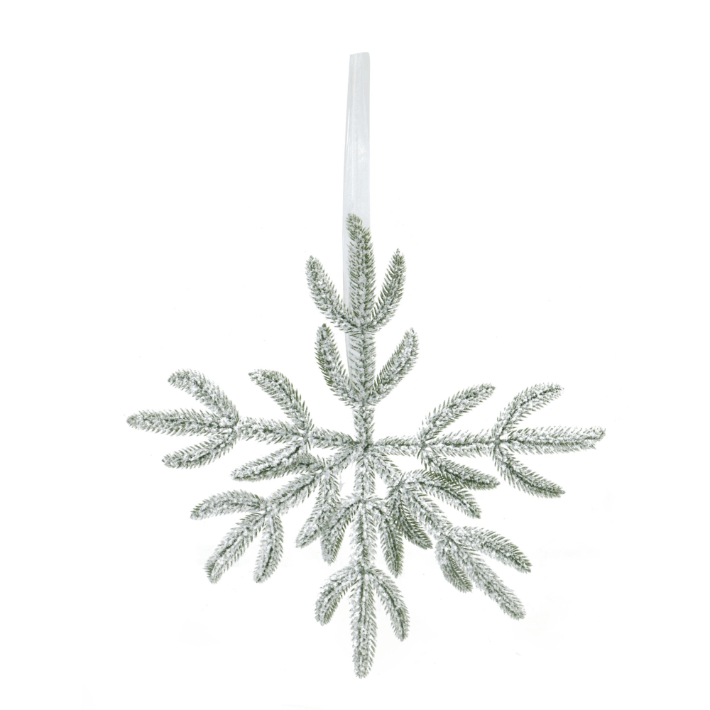 Hanging Icy Pine Snowflake Asst