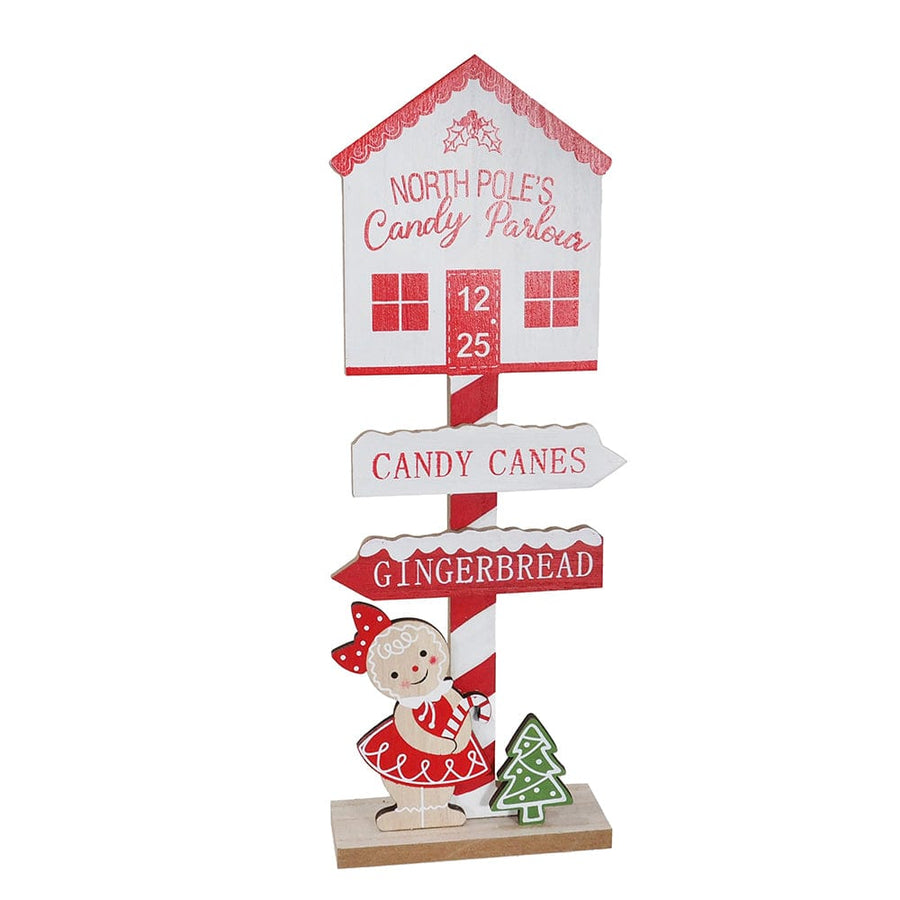 Gingerbread Candycane Direction Sign