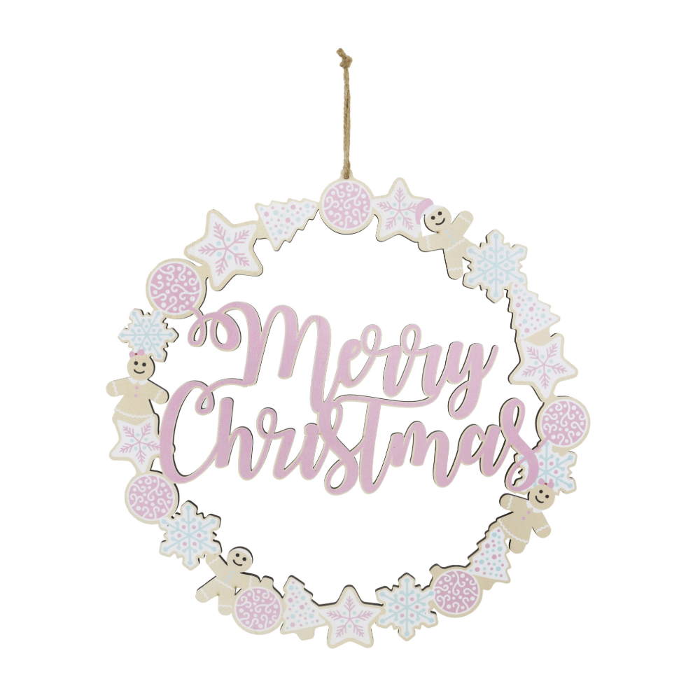 Pastel Wreath Plaque Asst (30cm)