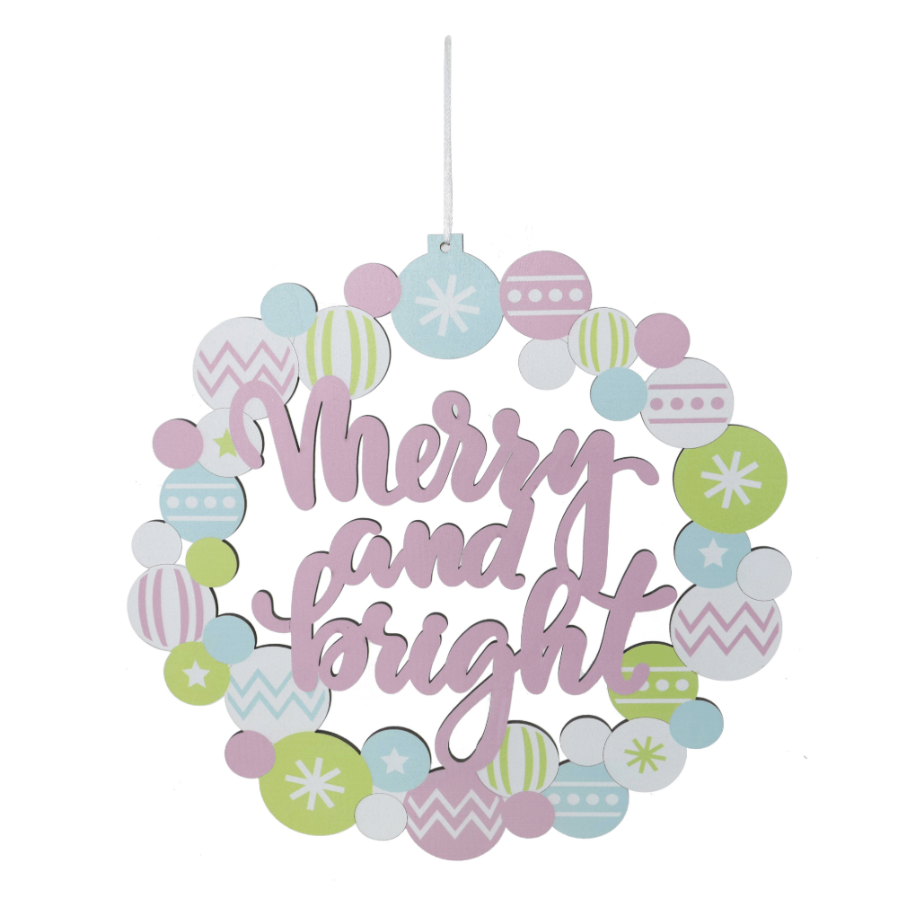 Pastel Wreath Plaque Asst (30cm)