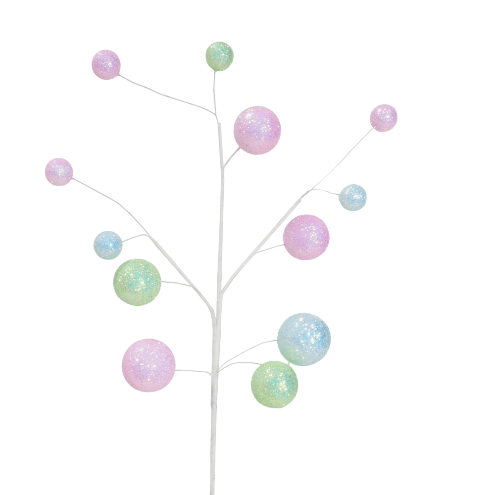 Iridescent Pastel Bauble Pick Asst (56cm)