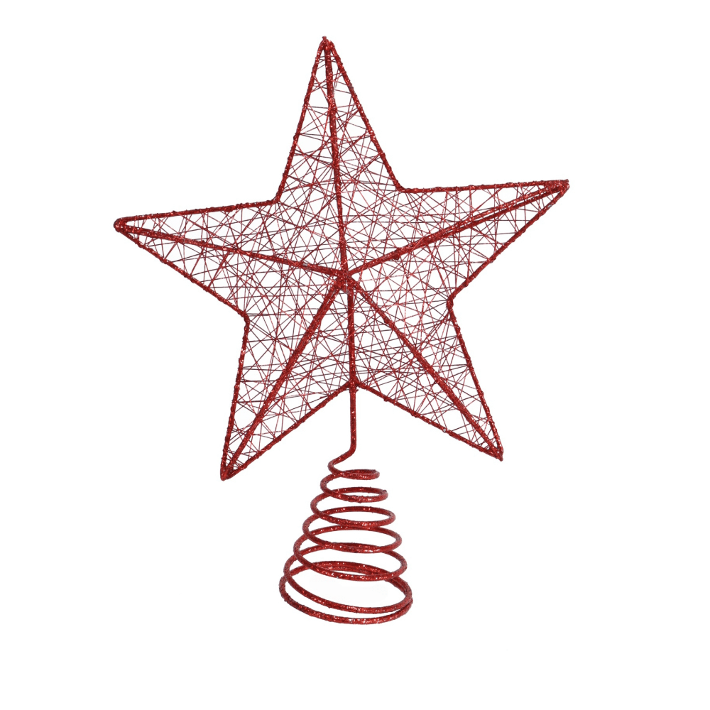 Glitter Wire Star Topper Asst