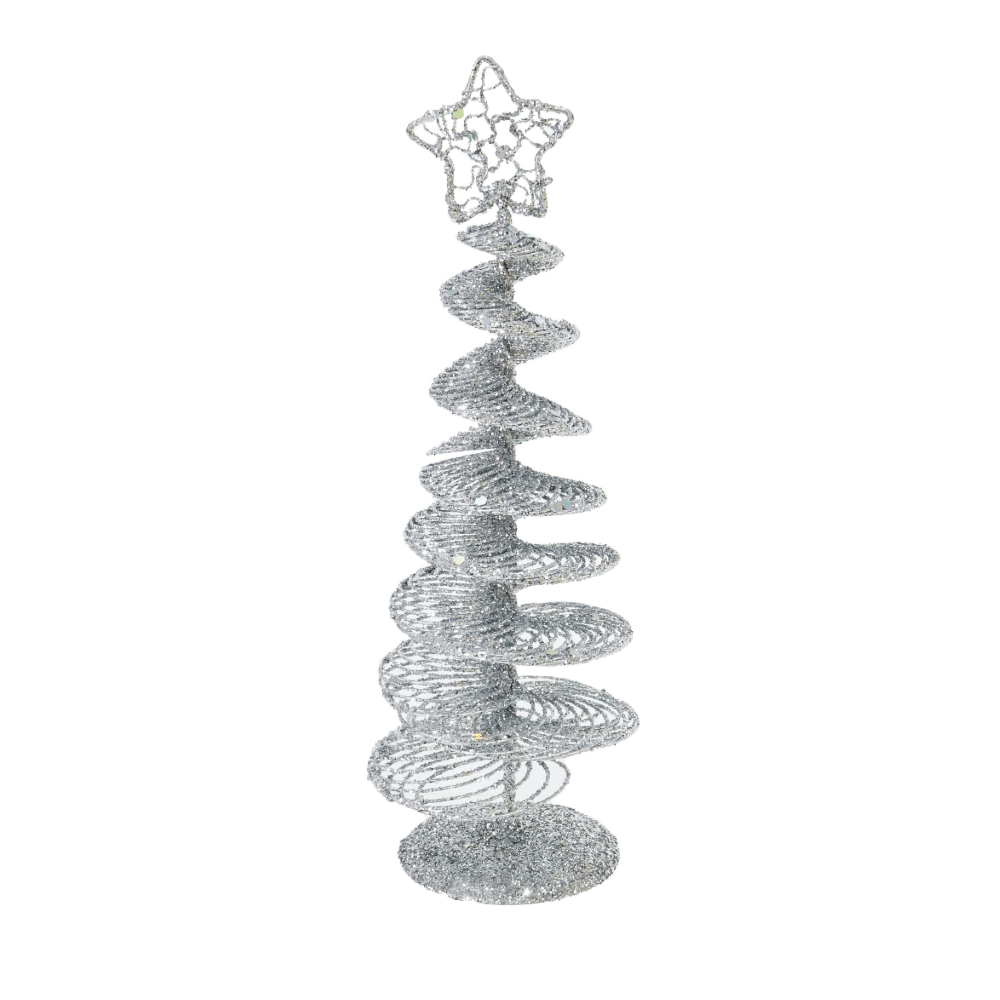 Glitter Wire Spiral Tree Asst (20cm)