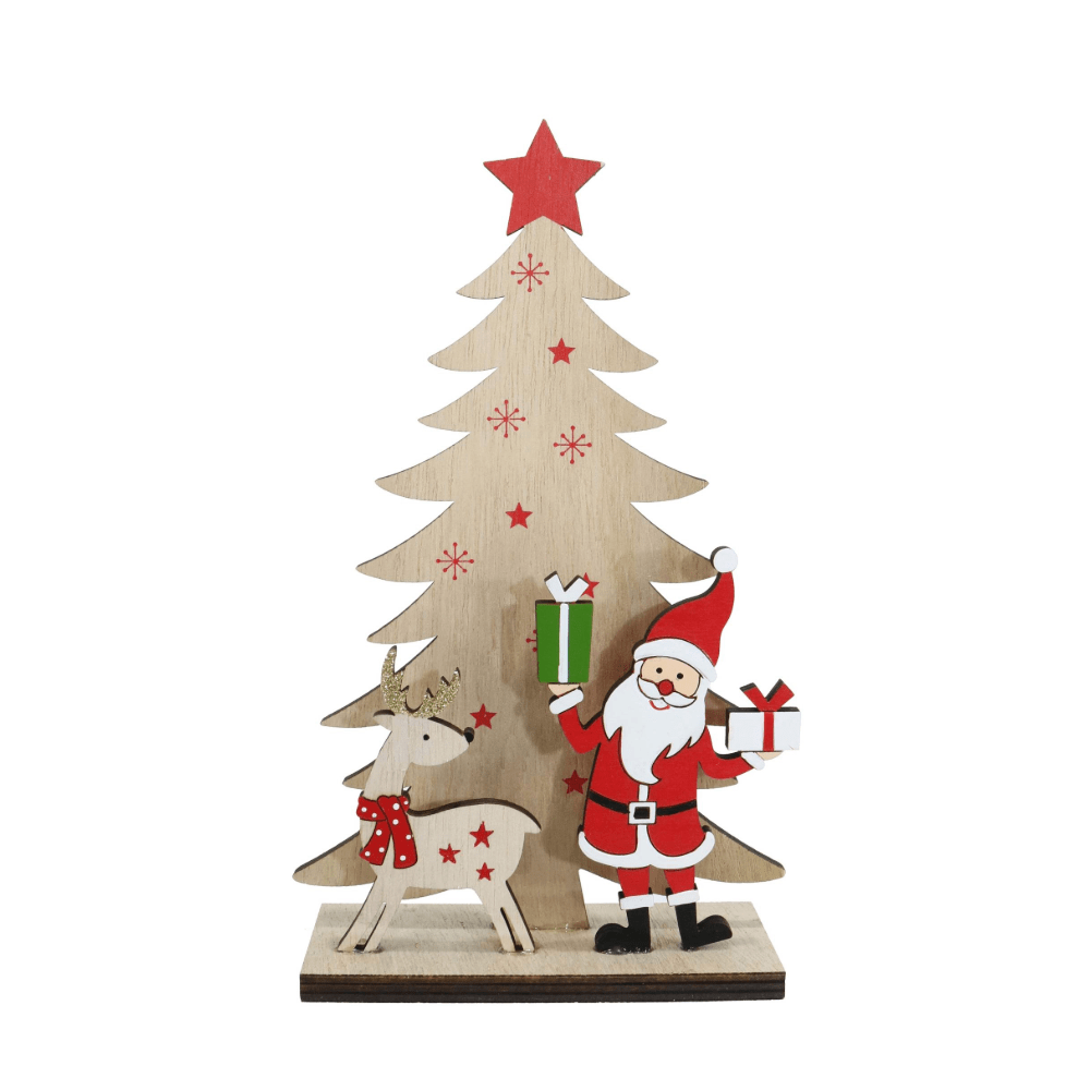 Table Tree With Santa Asst