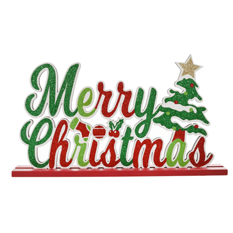 Merry Christmas Glitter Sign