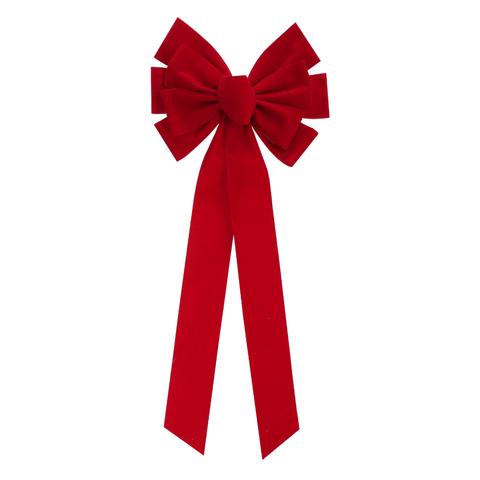 Red Flocked Bow