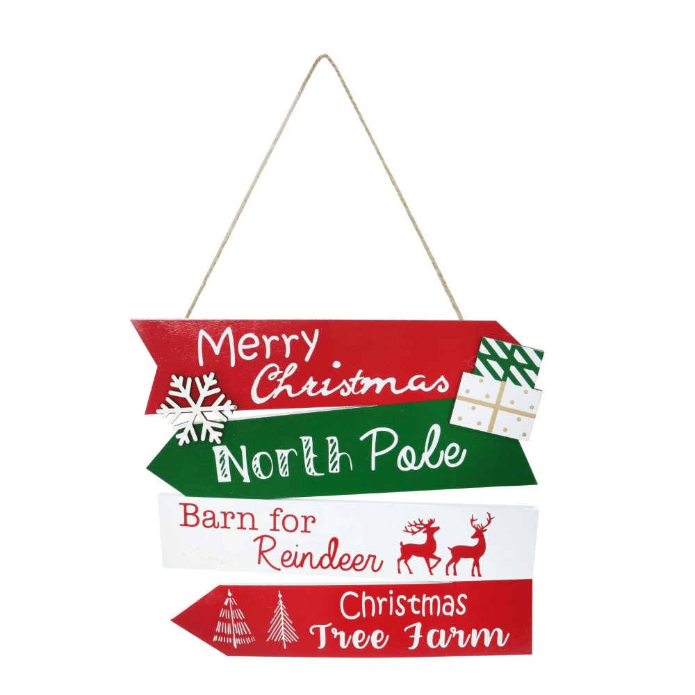 North Pole Wall Sign Asst