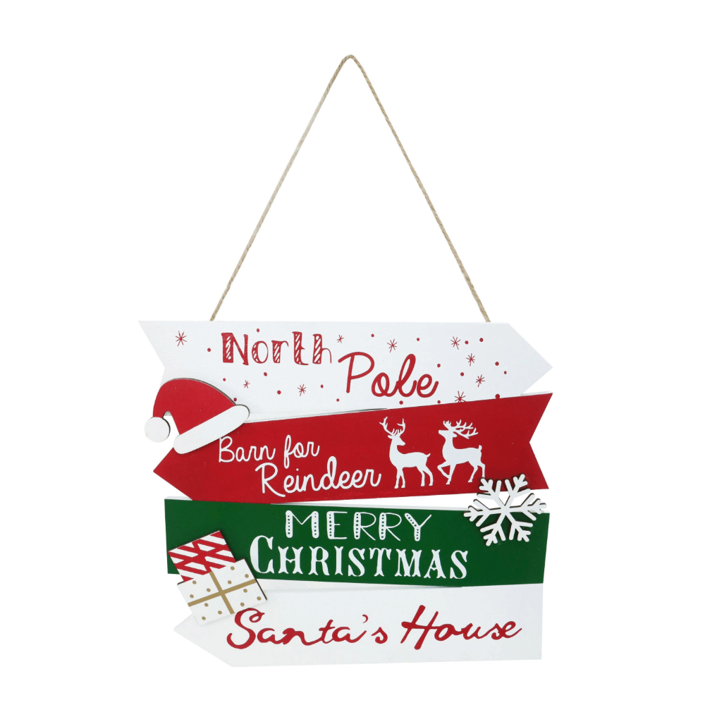 North Pole Wall Sign Asst