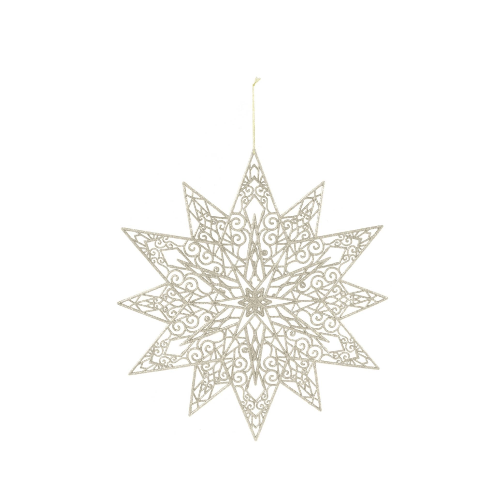 Glitter Hanging Snowflake Asst (48cm)