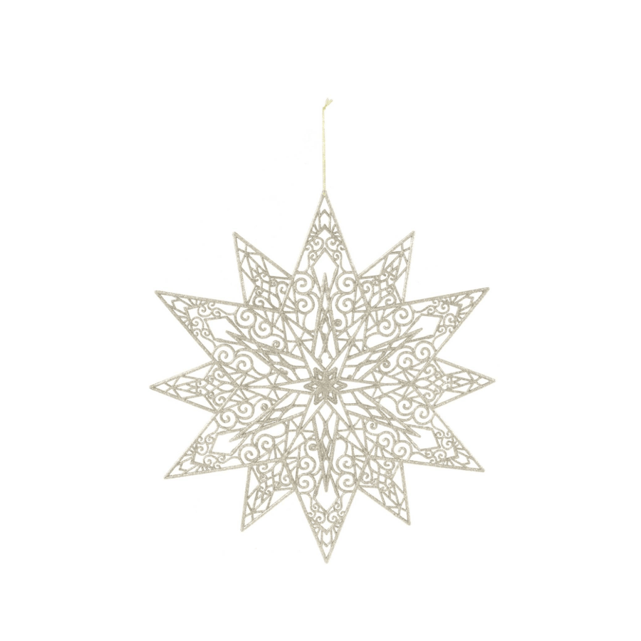 Glitter Hanging Snowflake Asst (48cm)