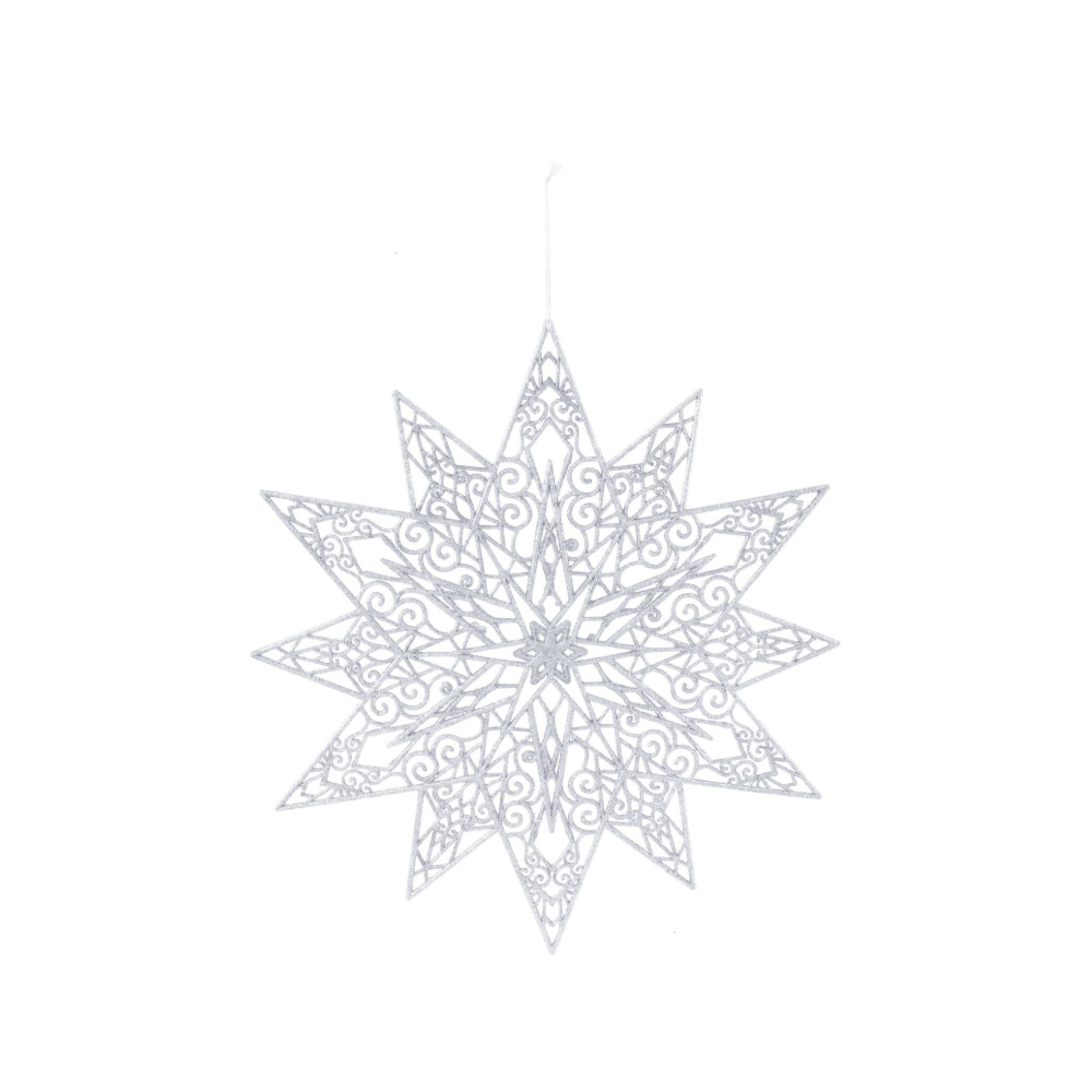 Glitter Hanging Snowflake Asst (48cm)