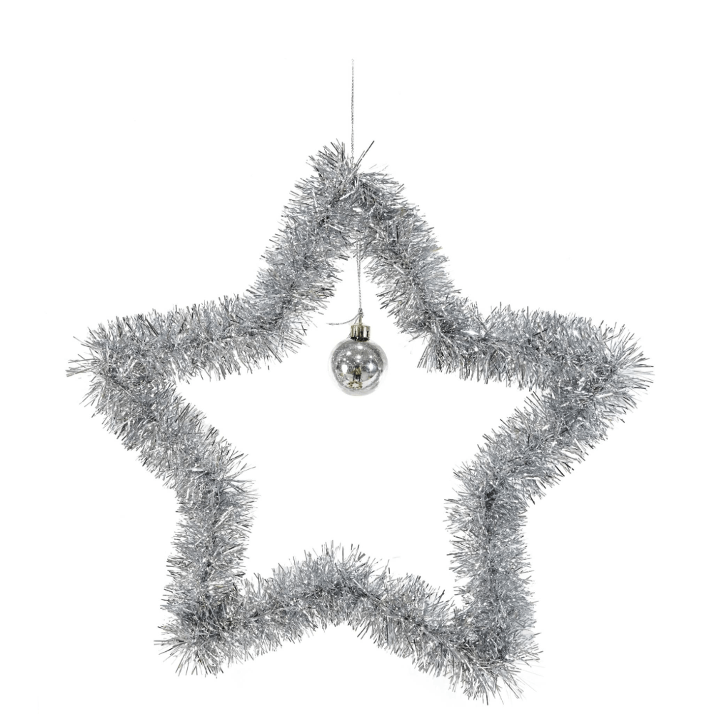 Tinsel Star with Bauble Asst