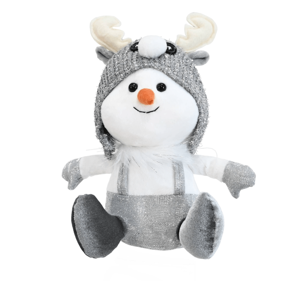 Silver Baby Snowman w/Beanie Asst