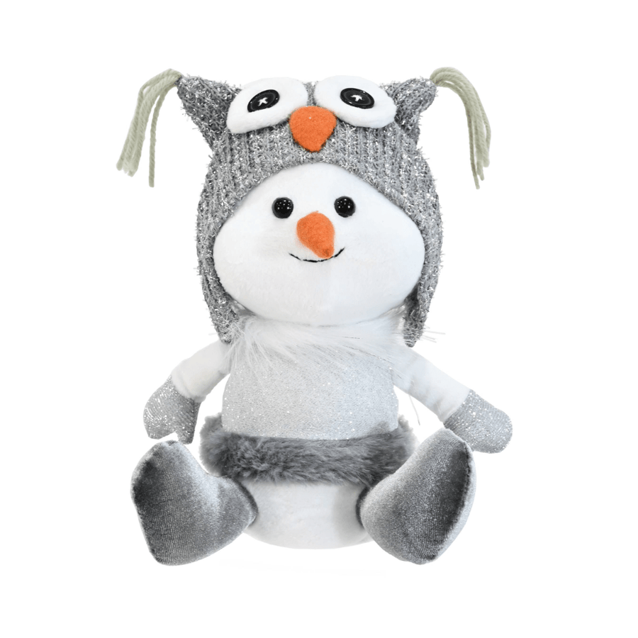 Silver Baby Snowman w/Beanie Asst