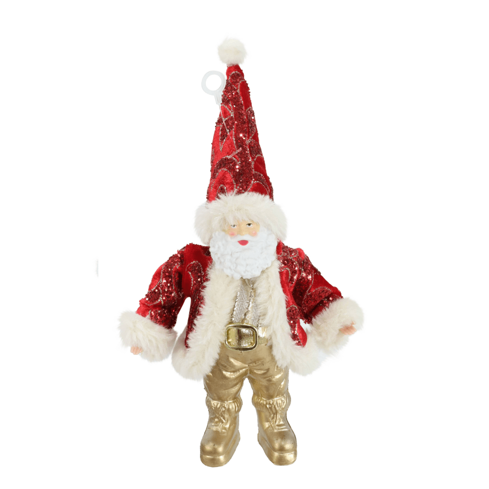 Mini Standing Glitzy Santa Asst (18cm)