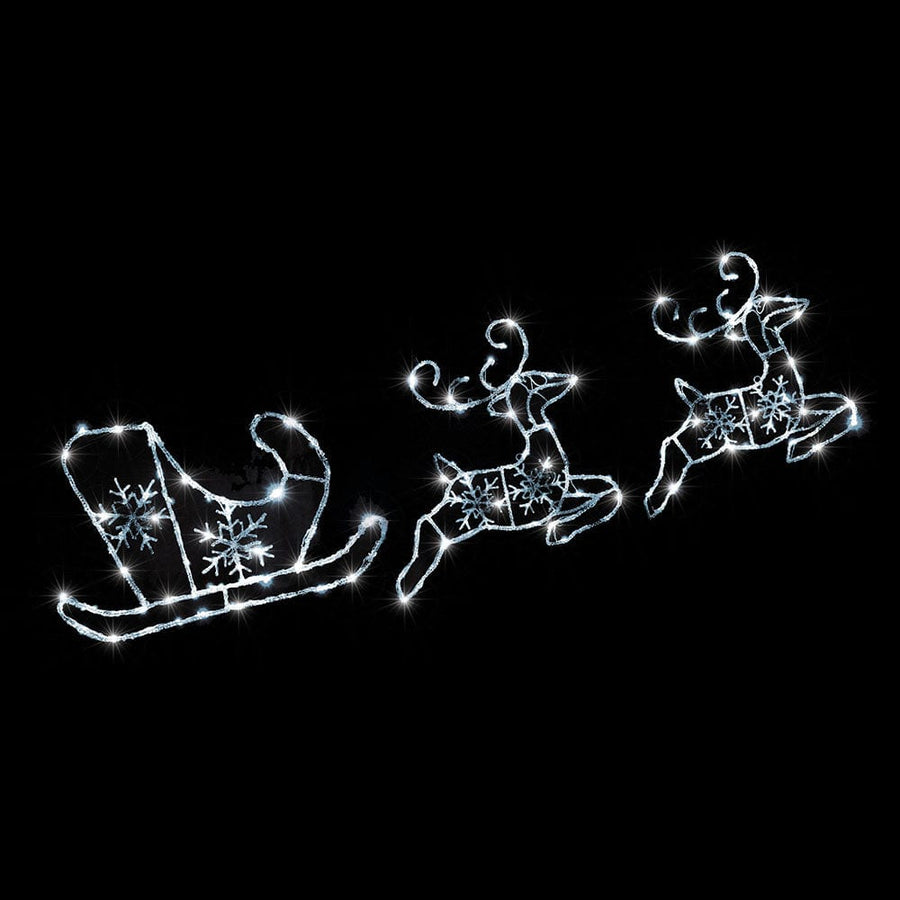 LED Acrylic Wall Reindeers and Sleigh Asst