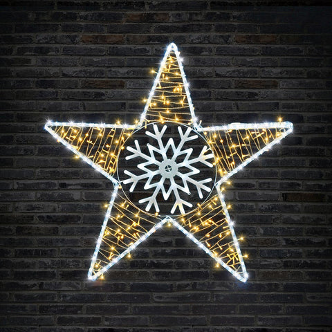 LED Flashing Snowflake Star Ropelight