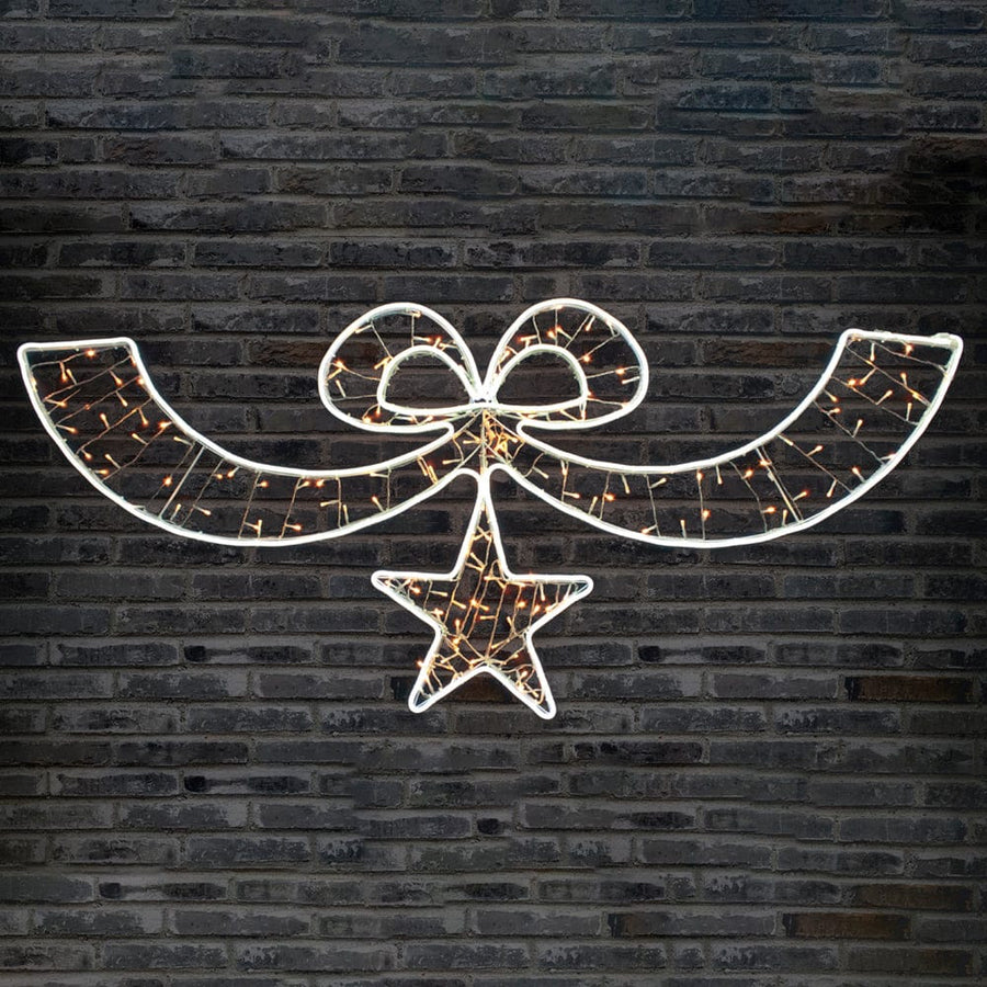 LED Twinkling Flexi Strip Giant Bow Star Banner