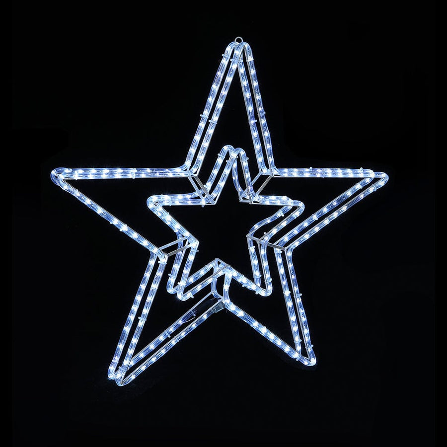 LED Twinkling Cool White 3D Rope light star