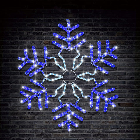 LED Twinkling 2 Tone Large Snowflake Ropelight