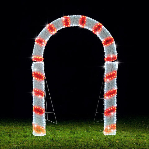 LED Tinsel Ropelight Twinkling Candy Cane Arch