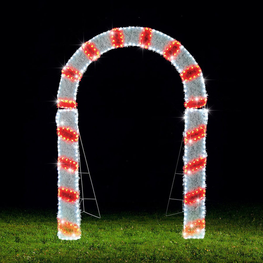 LED Tinsel Ropelight Twinkling Candy Cane Arch