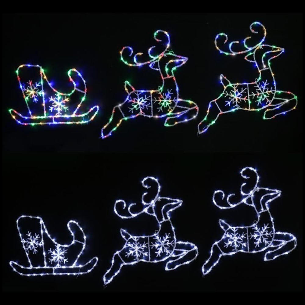 LED Acrylic Wall Reindeers and Sleigh Asst