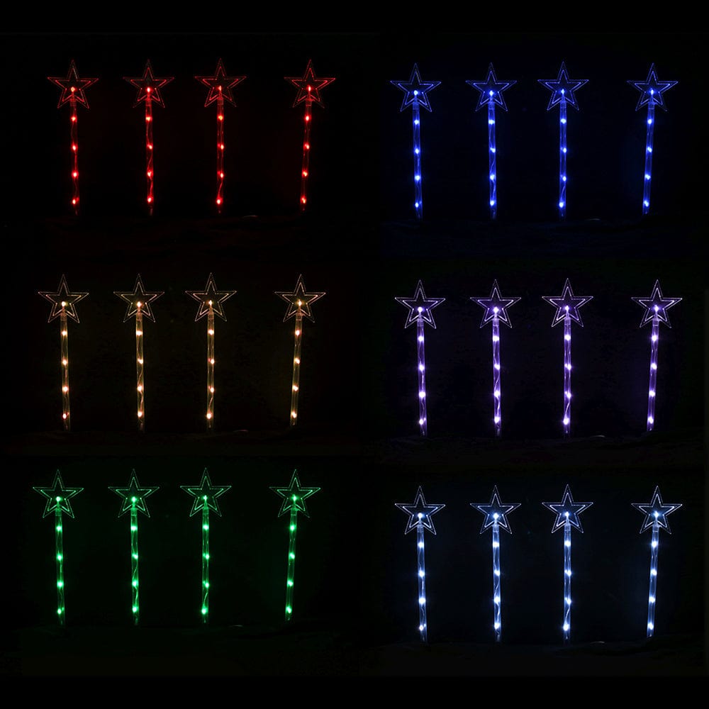 LED Lightshow Star Path Lights with Remote (4pk)