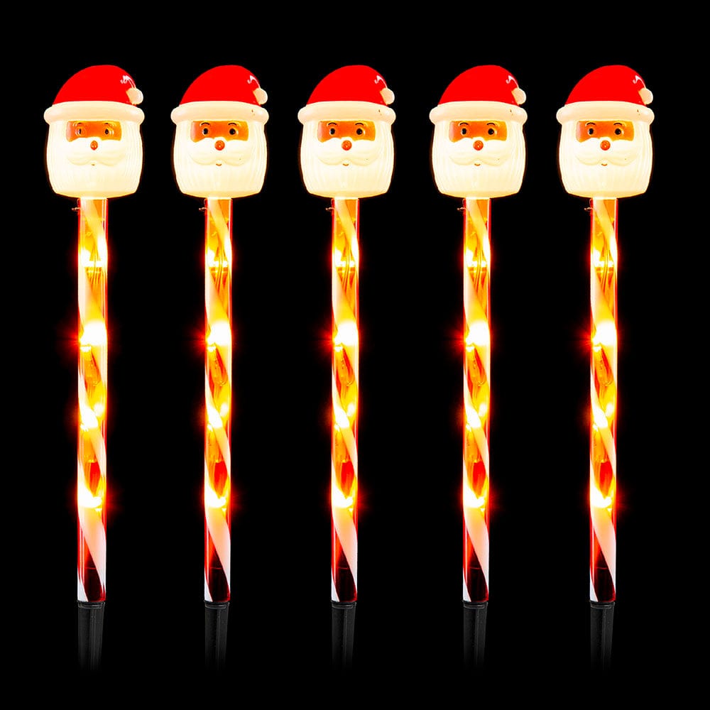 LED Santa Candy Path Lights (5pk)