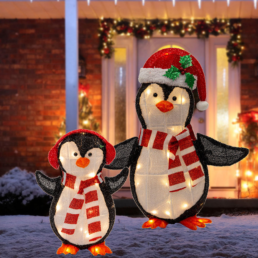 LED Tinsel Penguin Friends