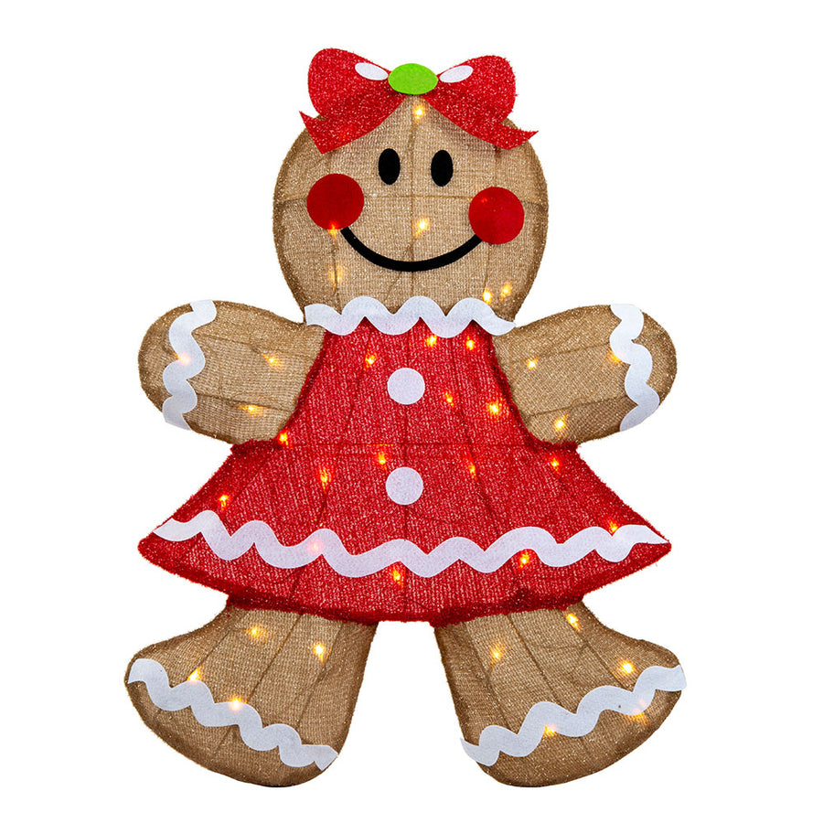 LED Tinsel Gingerbread Pair