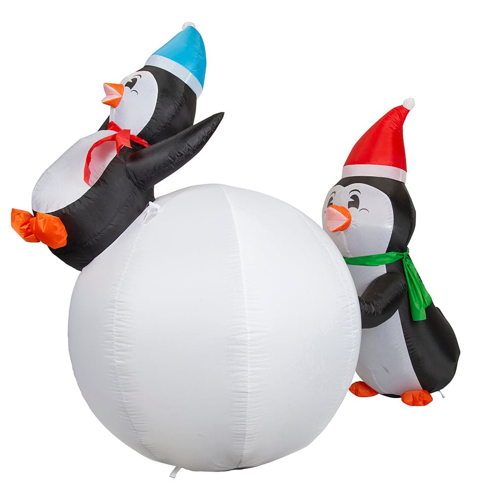 Inflatable Flashing Penguins Playing Snowball