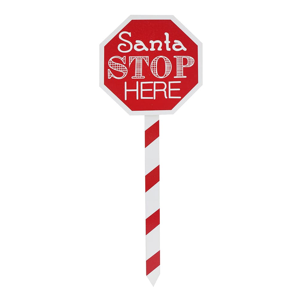 Santa Stop Here Stake Asst (40cm)