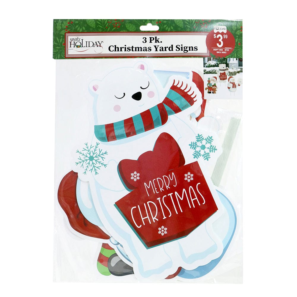 Christmas Yard Deco Corflute Asst (3pk)