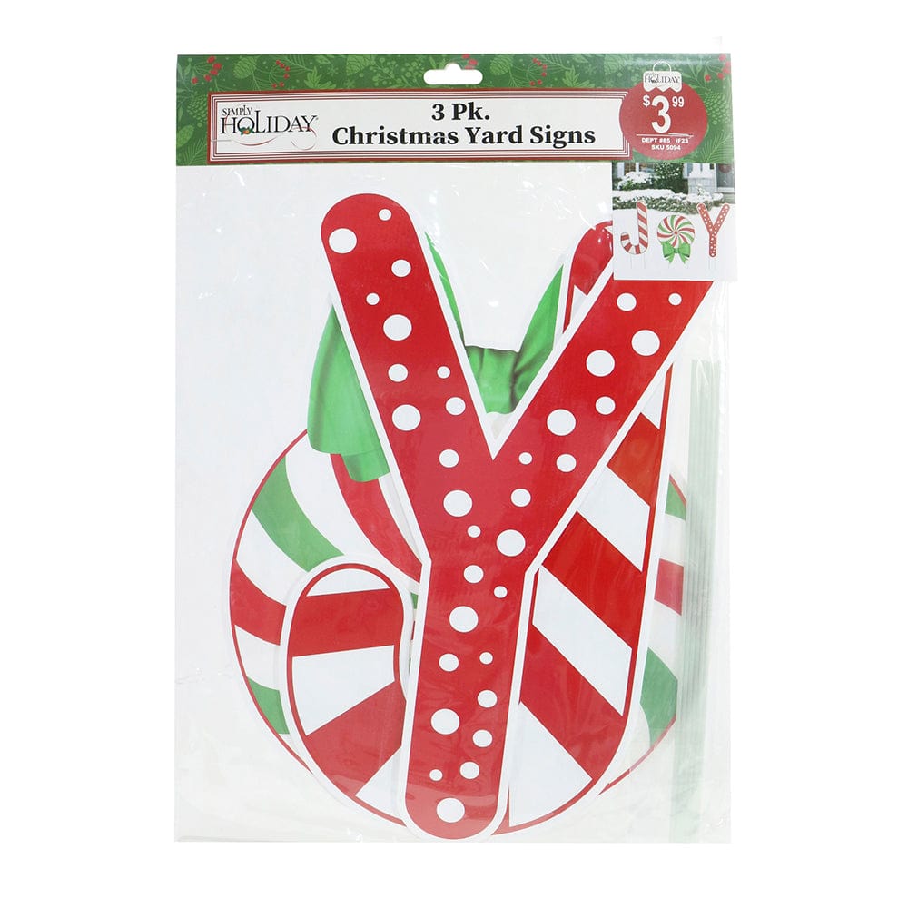 Christmas Yard Deco Corflute Asst (3pk)