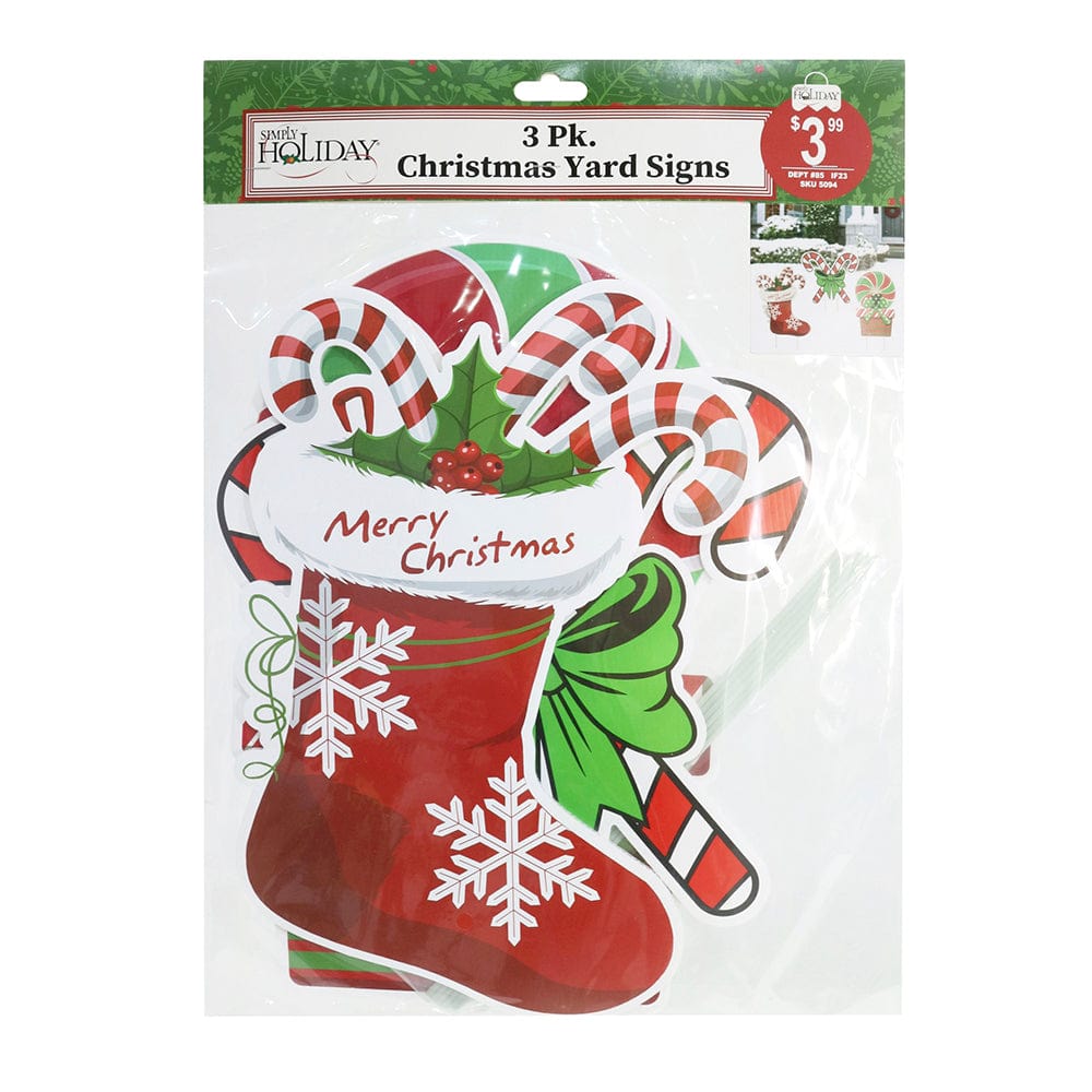 Christmas Yard Deco Corflute Asst (3pk)